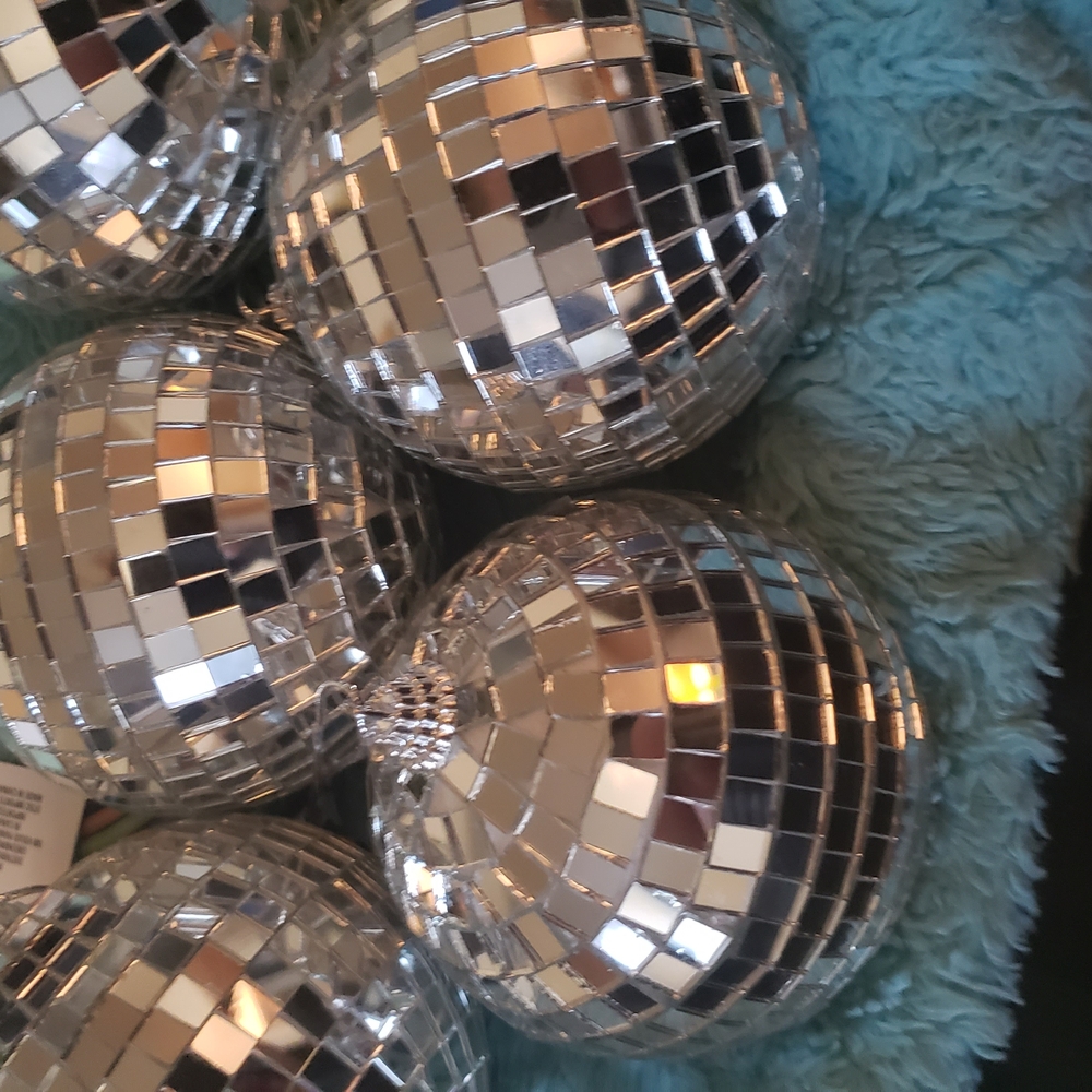 Silver Disco Ball Party Decorations Ornaments Glass Mirror Ball Christmas